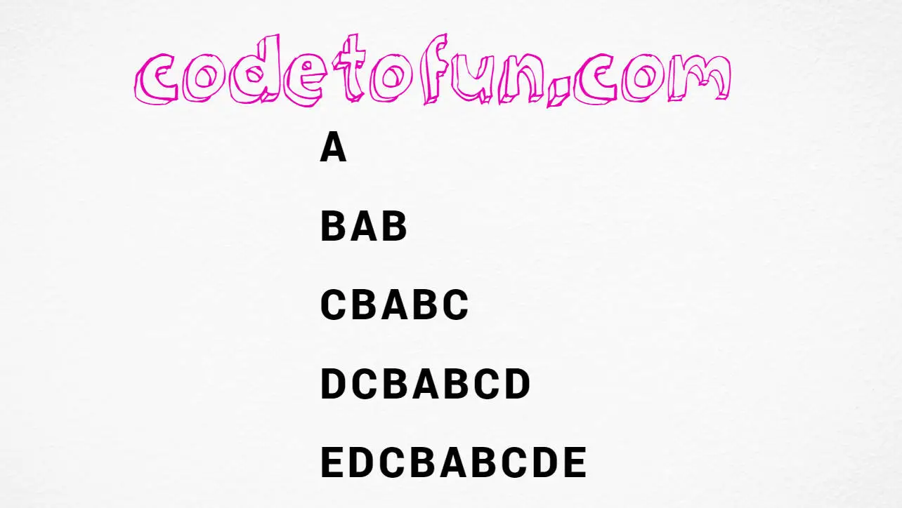 Alphabet mirror pattern output in Python programming
