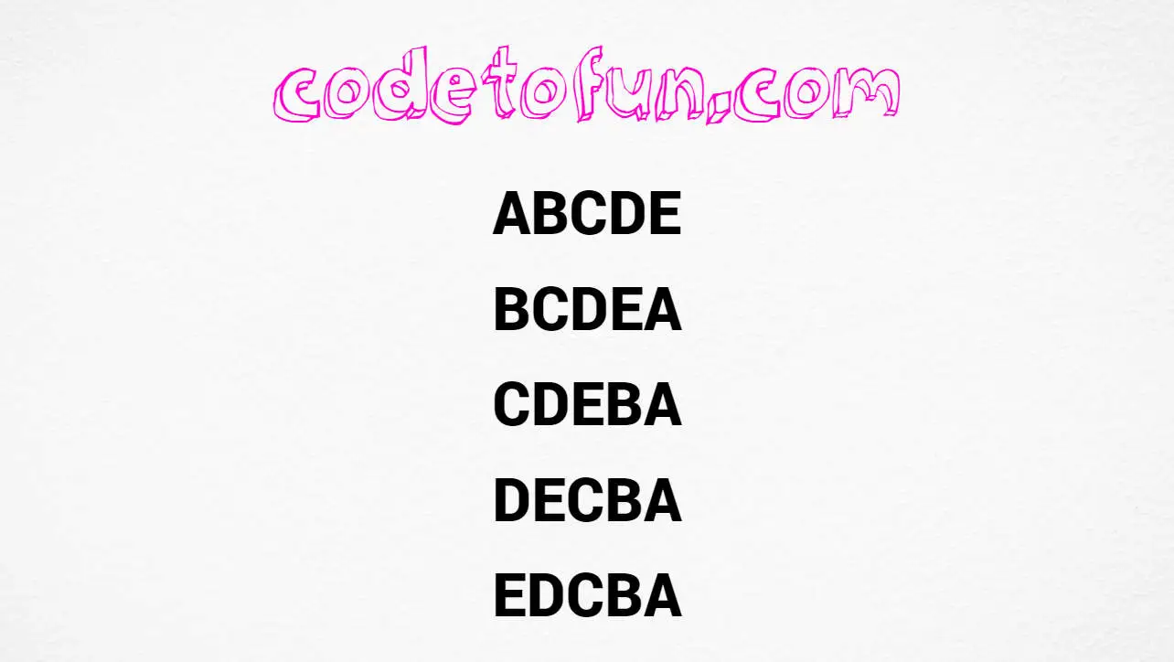 Alphabet rotation pattern output in Python programming