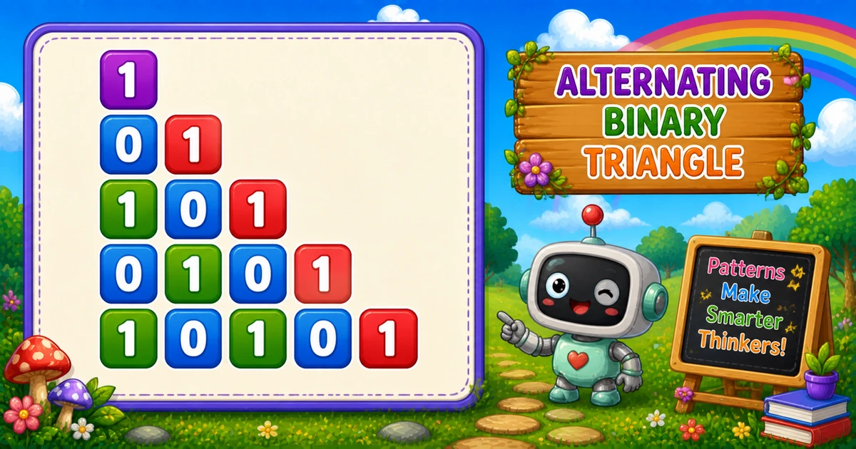 Alternating binary number triangle output (1, 01, 101, 0101, 10101) in C++ programming