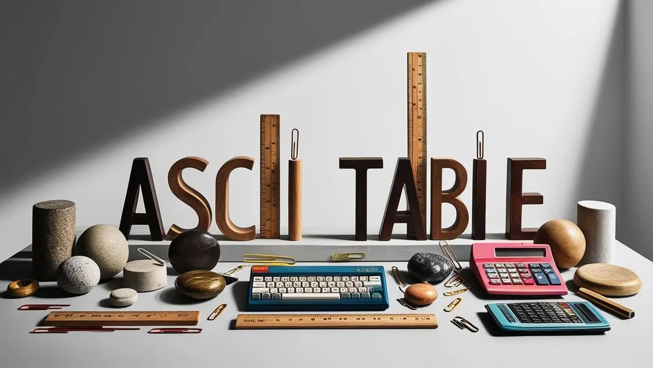 ASCII table character codes reference for developers and students