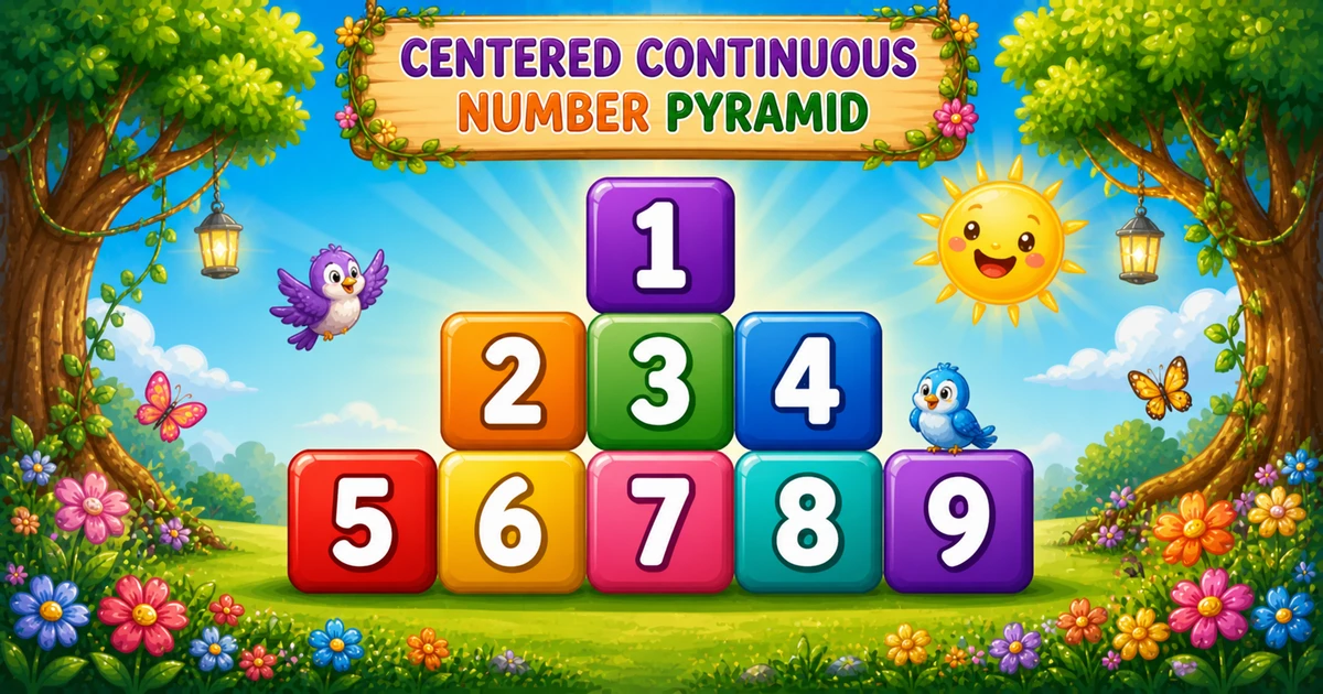 Centered increasing number triangle output in C++: 1; 2 3 4; 5 6 7 8 9