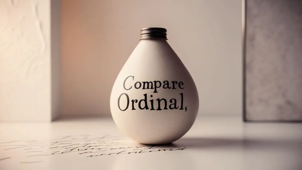 C# String CompareOrdinal() method tutorial showing ordinal Unicode string comparison