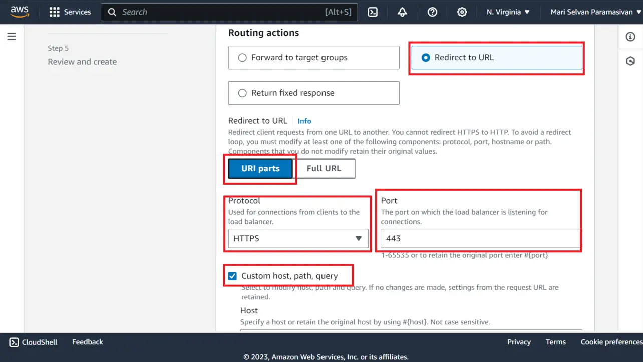 ALB redirect action to custom apex host
