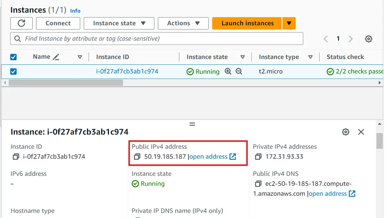 EC2 instance running with Elastic IP