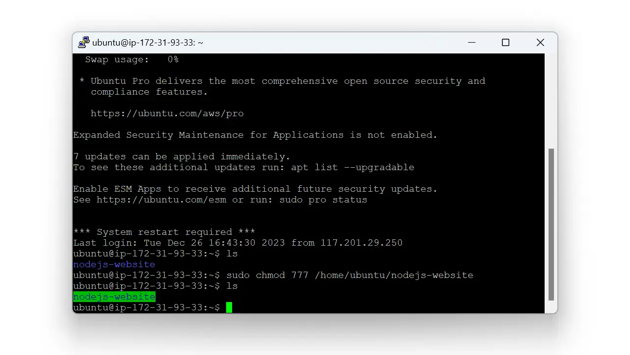 Folder permissions on EC2
