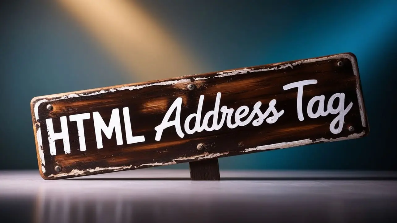 HTML address tag tutorial — contact information and author details