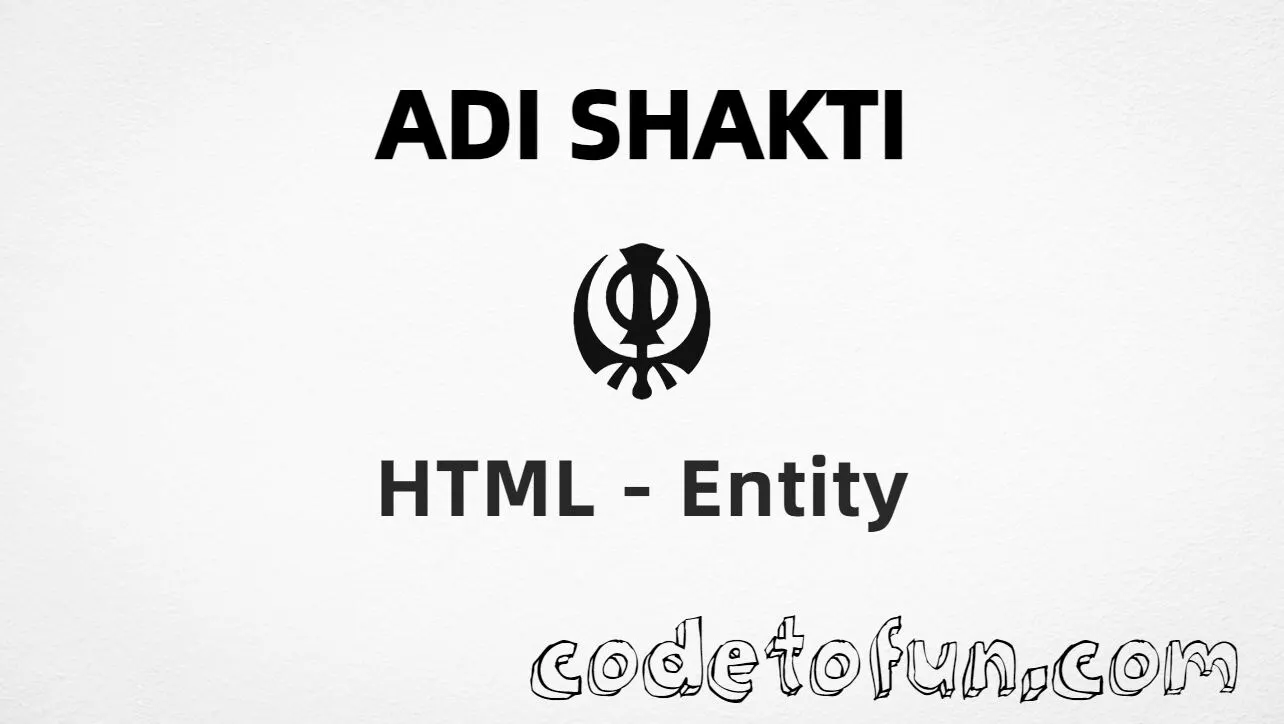 HTML Entity for Adi Shakti symbol (☬), Unicode U+262C tutorial illustration