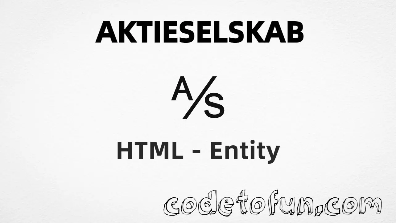 HTML Entity for Aktieselskab symbol (⅍), Unicode U+214D tutorial illustration