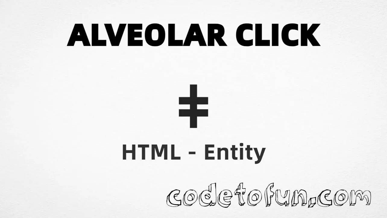 HTML Entity for Latin letter alveolar click (ǂ), Unicode U+01C2 tutorial illustration