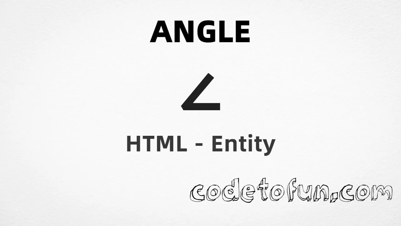 HTML Entity for angle symbol (ANGLE, Unicode U+2220) tutorial illustration