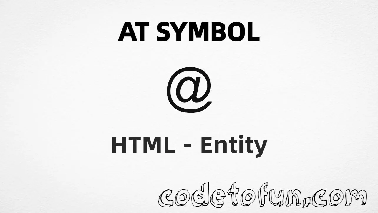 HTML Entity for at symbol (U+0040) tutorial illustration