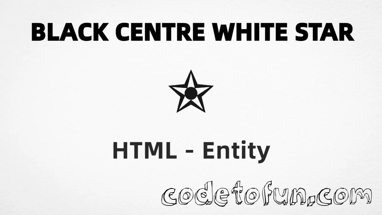 HTML entity for Black Centre White Star (U+272C) tutorial illustration