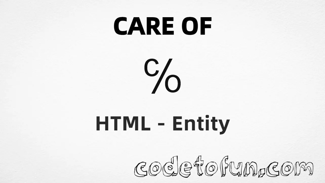 HTML Entity for Care Of symbol tutorial illustration
