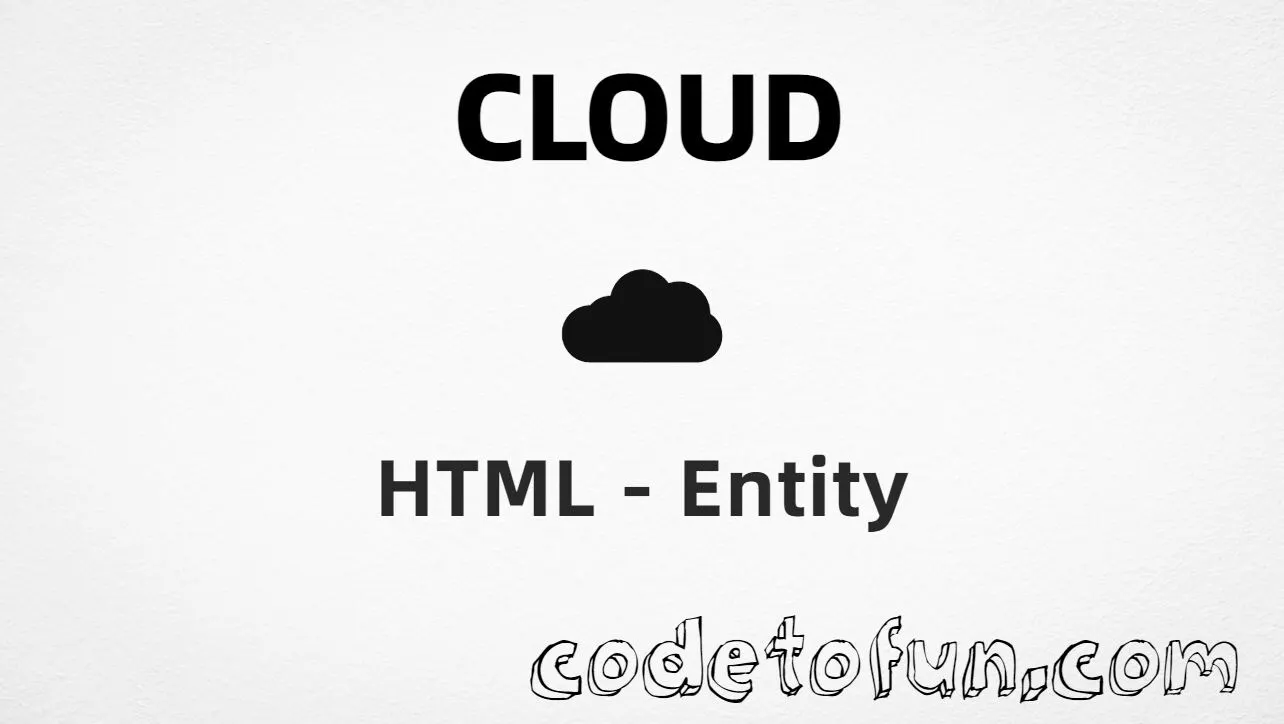 HTML entity for Cloud (U+2601) tutorial illustration
