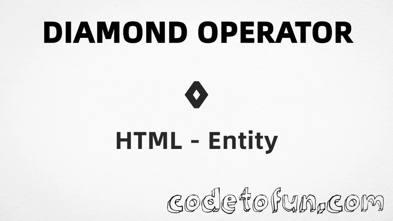 HTML entity for diamond operator (U+22C4) tutorial illustration