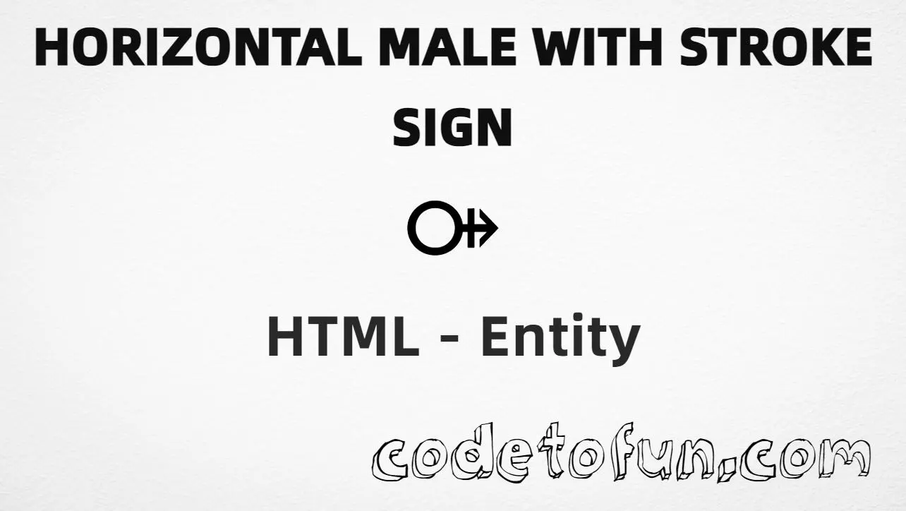 HTML entity for Horizontal Male Stroke Sign (U+26A9) — hex, decimal, and CSS tutorial