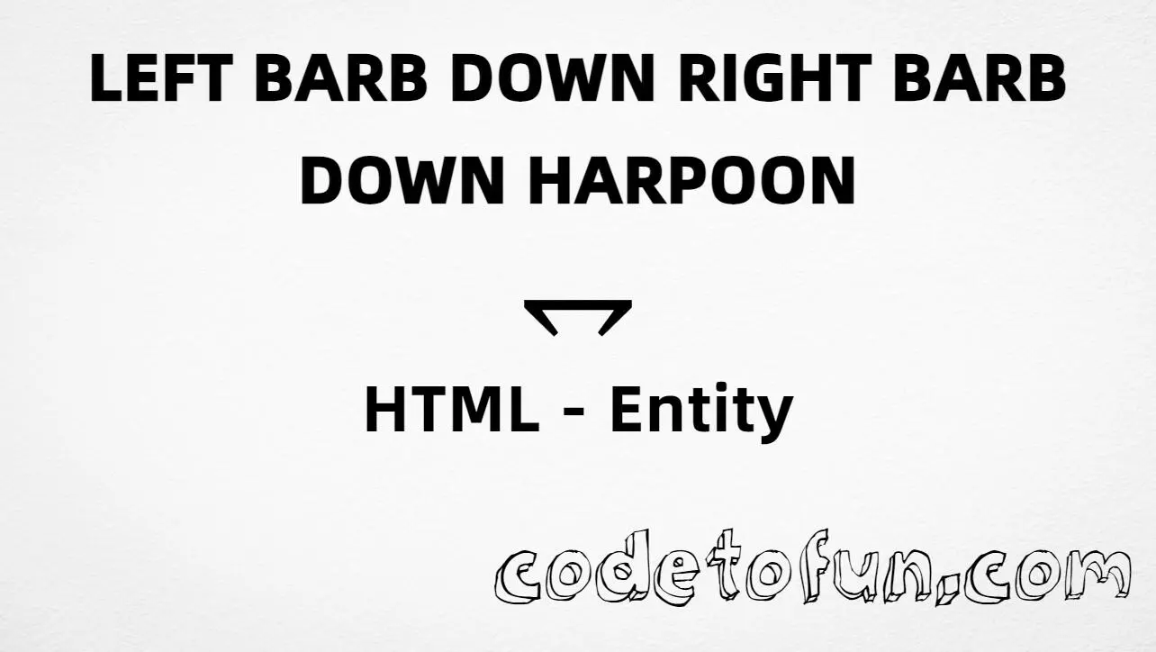 HTML entity for Left Barb Down Right Barb Down Harpoon (U+2950) — hex, decimal, and CSS tutorial