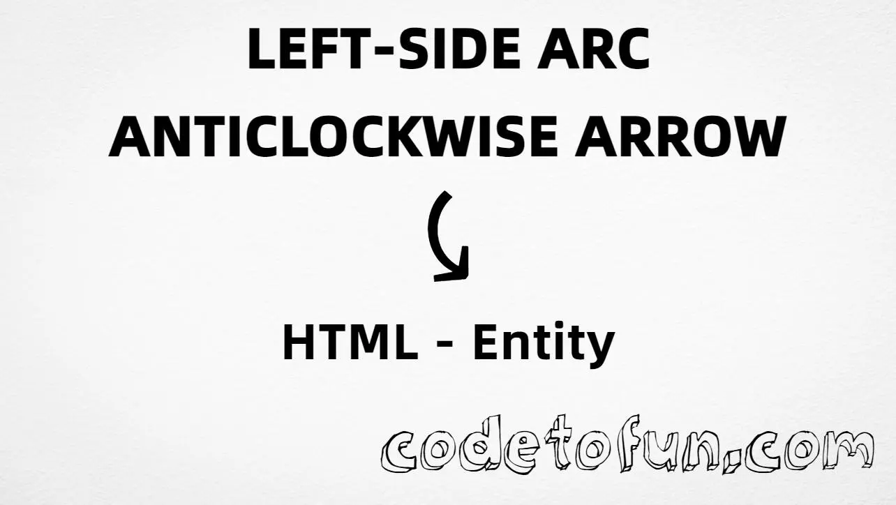HTML entity for Left Side Arc Anticlockwise Arrow (U+2939) — named &larrpl;, hex, decimal, and CSS tutorial