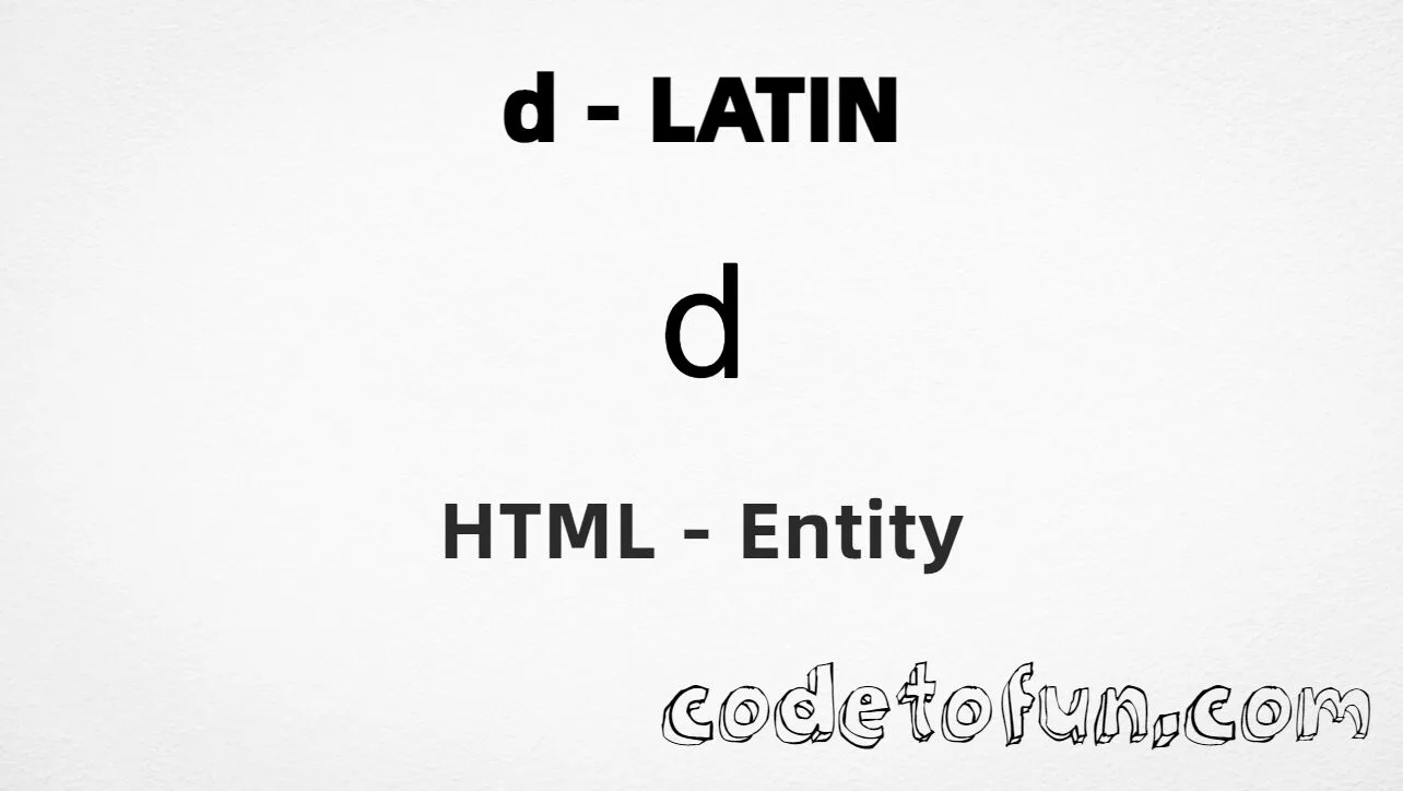 HTML Entity for Combining Latin Small Letter D tutorial illustration
