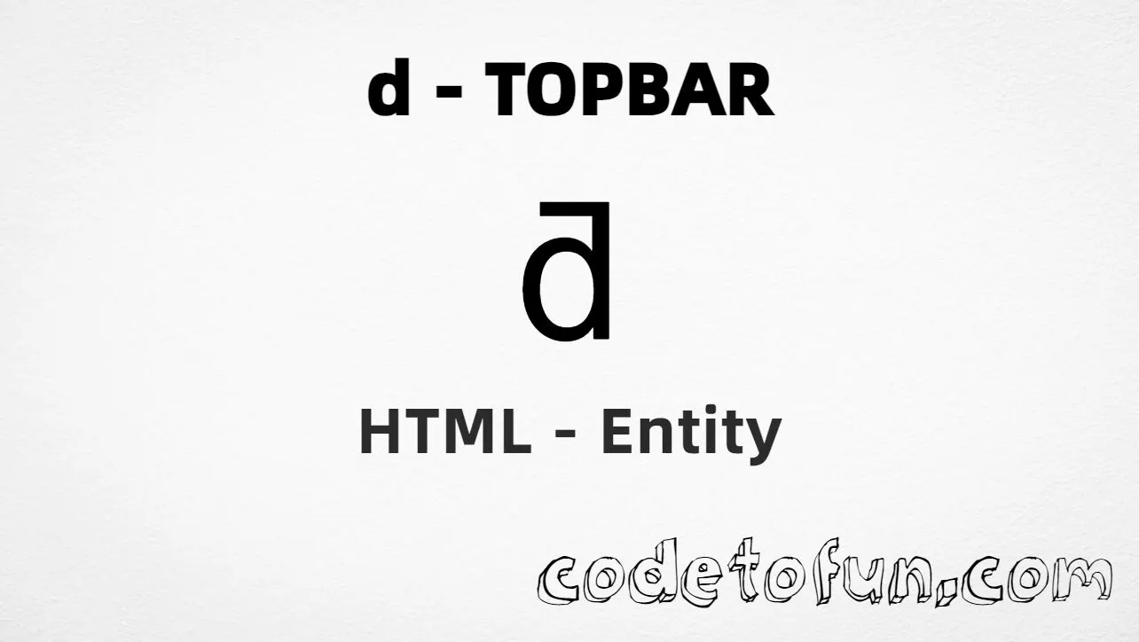 HTML Entity for Lowercase D Topbar tutorial illustration