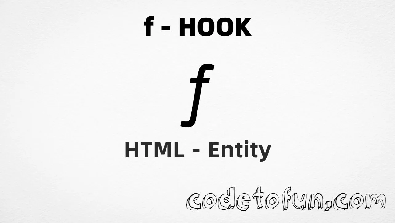 HTML Entity for Lowercase F Hook tutorial illustration