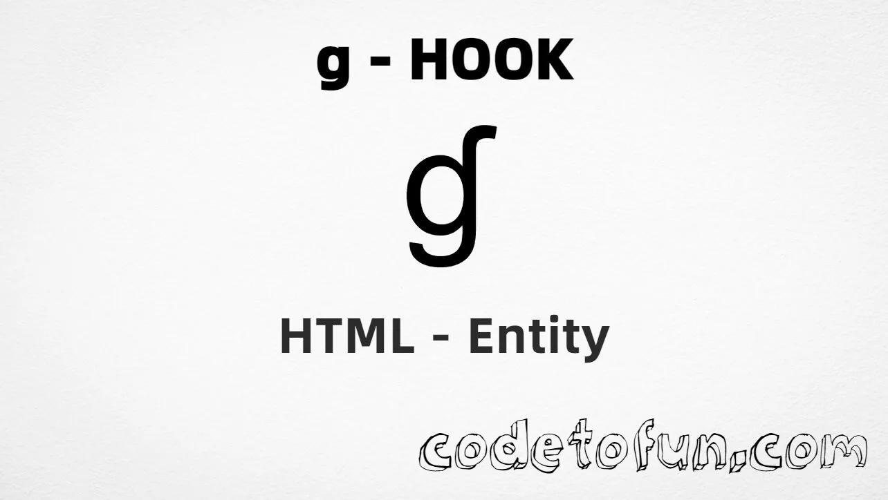 HTML Entity for Lowercase G Hook tutorial illustration