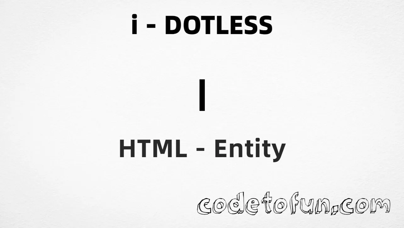 HTML Entity for Lowercase I Dotless tutorial illustration