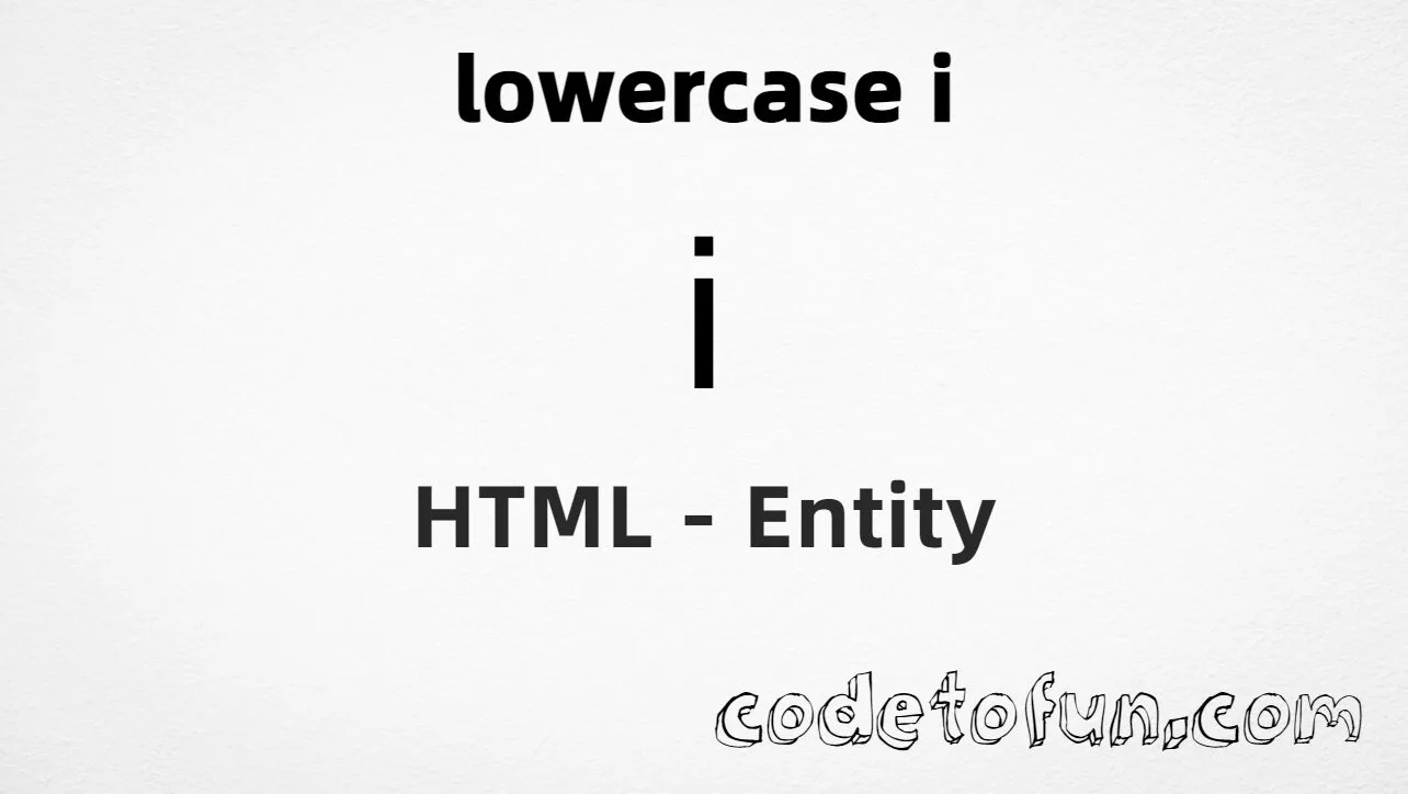 HTML Entity for Lowercase I tutorial illustration