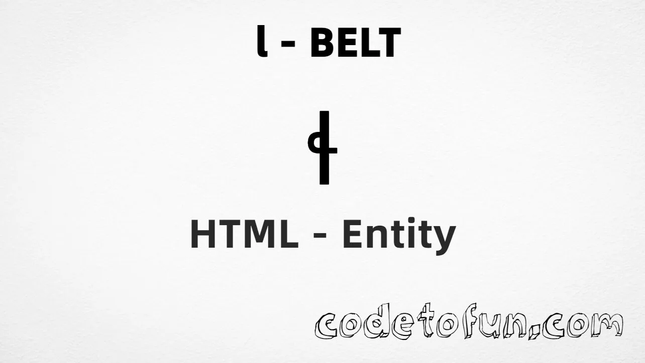 HTML Entity for Lowercase L Belt tutorial illustration