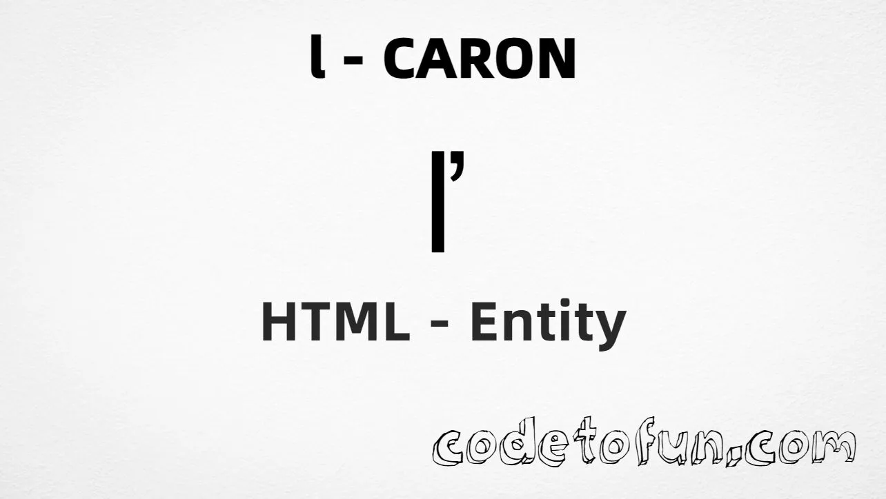 HTML Entity for Lowercase L Caron tutorial illustration