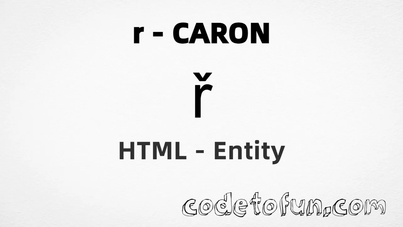 HTML Entity for Lowercase R Caron tutorial illustration