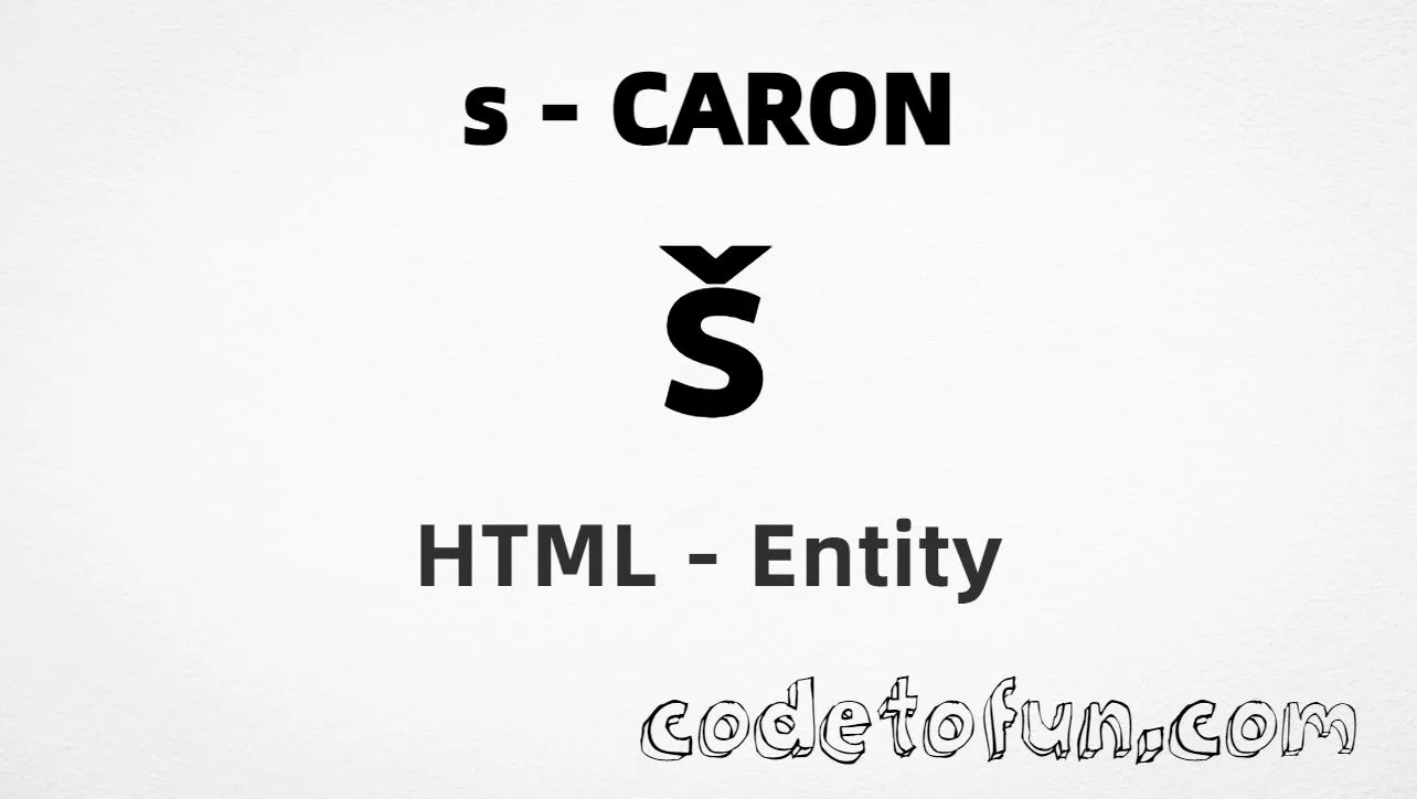HTML Entity for Lowercase S Caron tutorial illustration