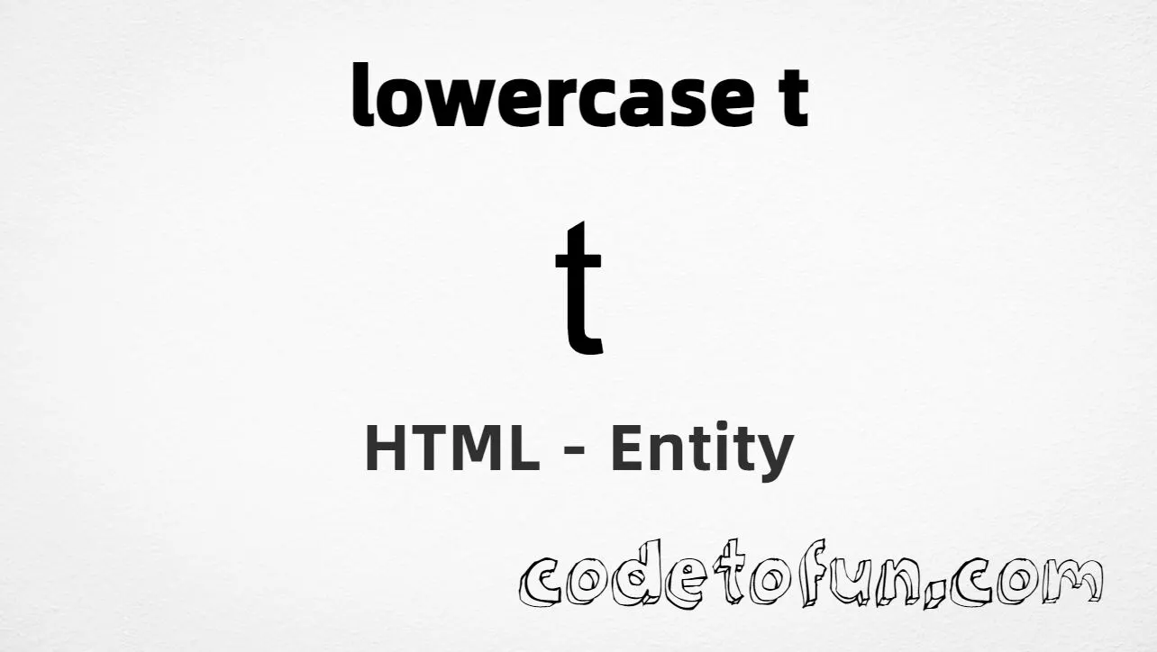 HTML Entity for Lowercase T tutorial illustration