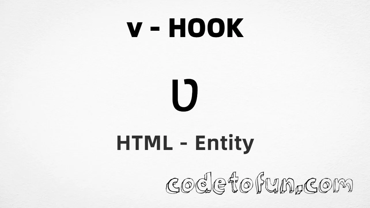 HTML Entity for Lowercase V Hook tutorial illustration