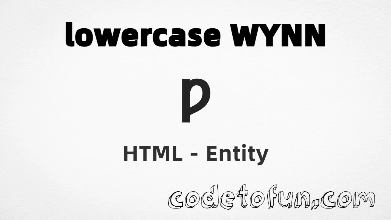HTML Entity for Lowercase Wynn tutorial illustration