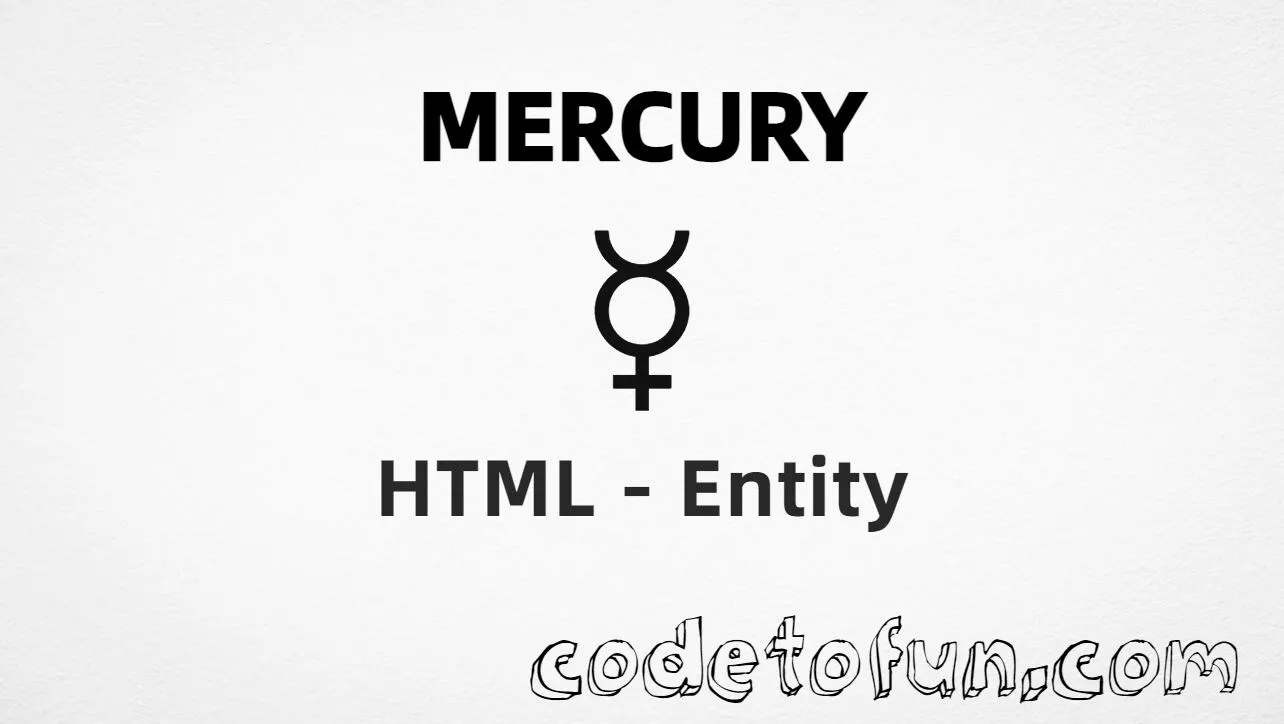 HTML entity for Mercury symbol (U+263F) — hex, decimal, and CSS tutorial