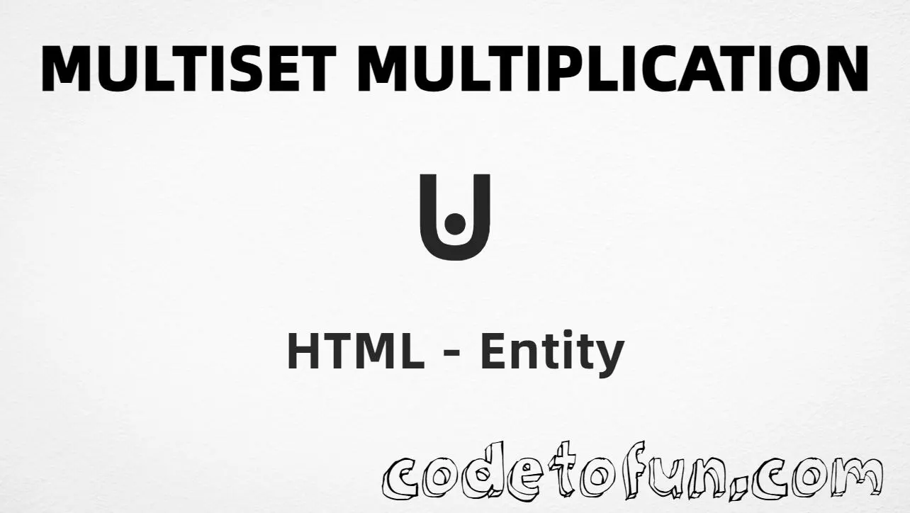 HTML entity for Multiset Multiplication symbol (U+228D) — named cupdot, hex, decimal, and CSS tutorial