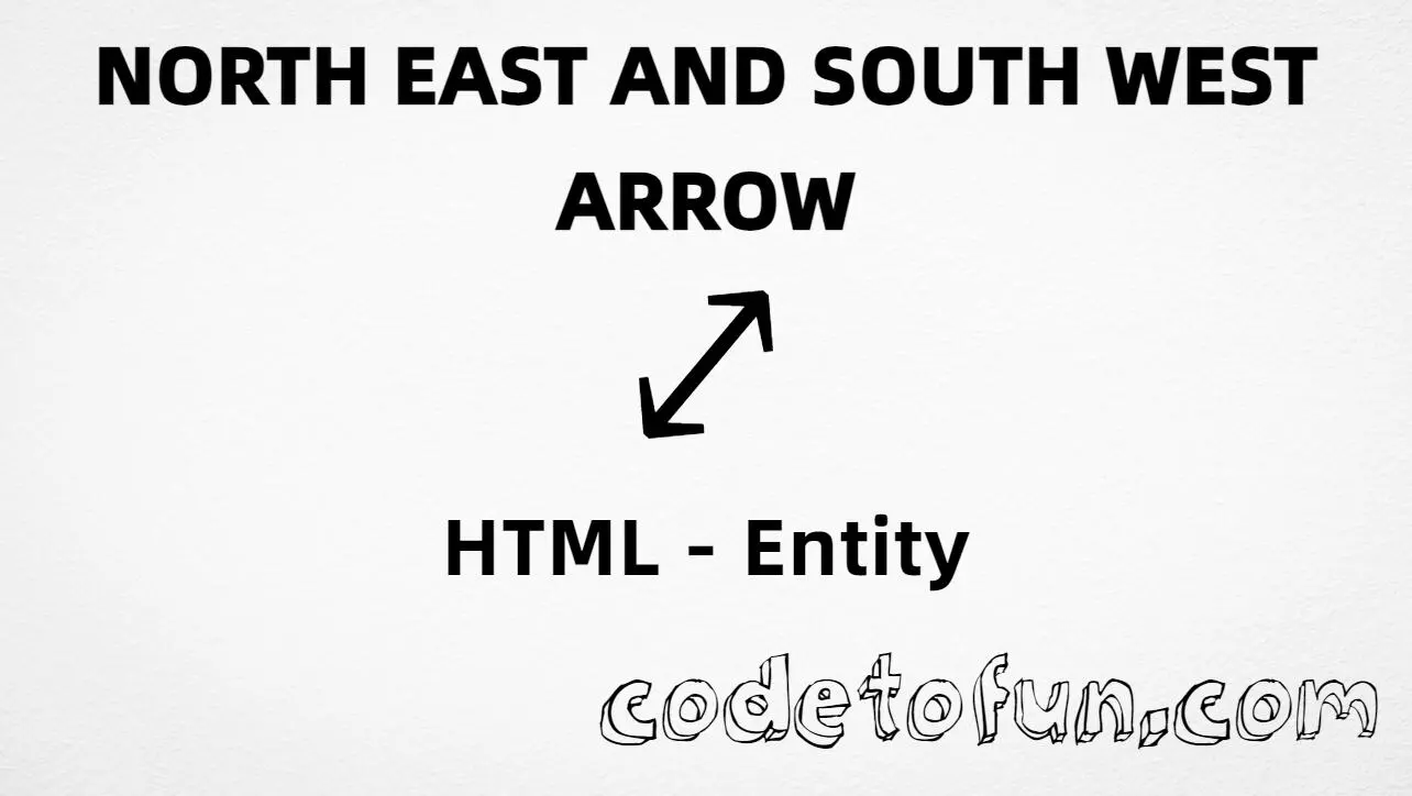 HTML entity for north east arrow and south west arrow (U+2922) — hex, decimal, and CSS tutorial