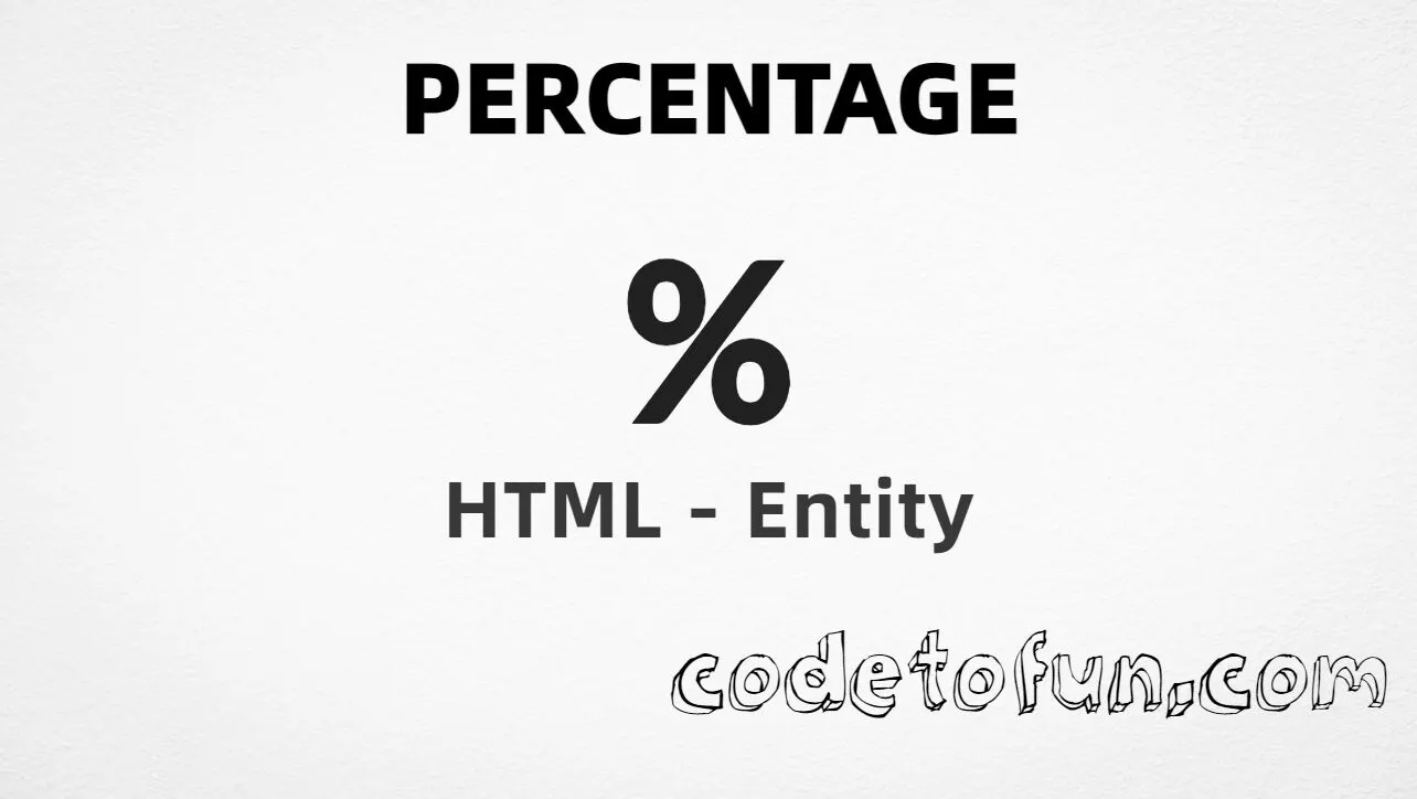 HTML entity for Percent Sign (U+0025) — percnt, hex, decimal, and CSS tutorial