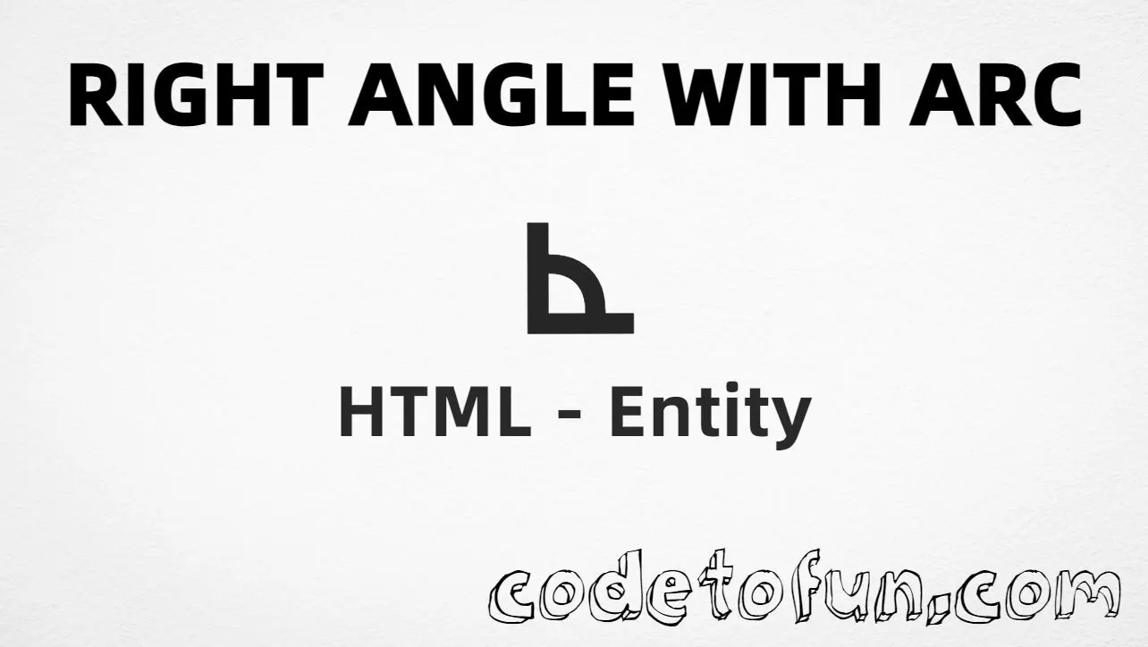 HTML entity for Right Angle Arc symbol (U+22BE) — hex, decimal, and CSS tutorial