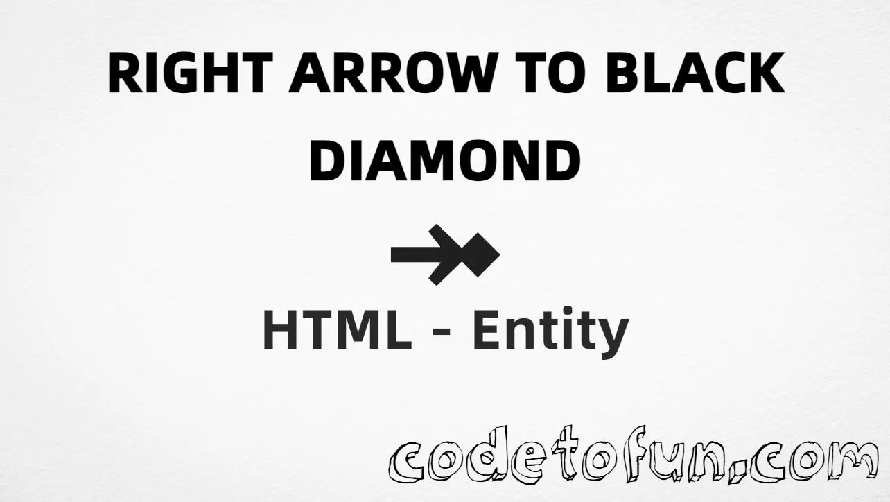 HTML entity for Right Arrow Black Diamond (U+291E) — named &rarrfs;, hex, decimal, and CSS tutorial