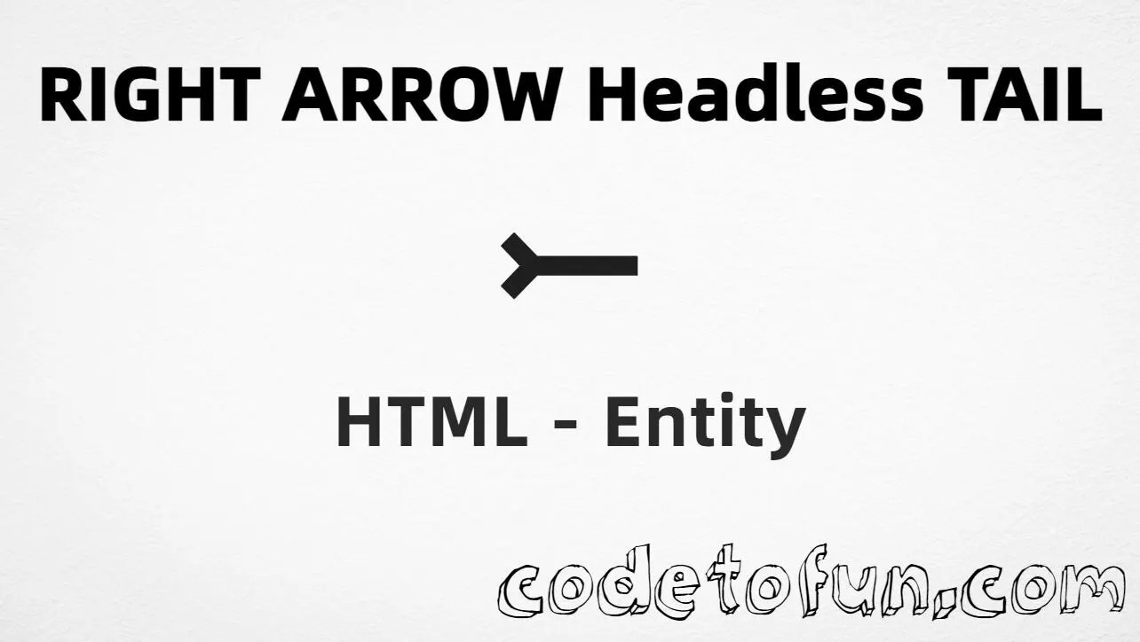 HTML entity for Right Arrow Headless Tail (U+291A) — named ⤚, hex, decimal, and CSS tutorial