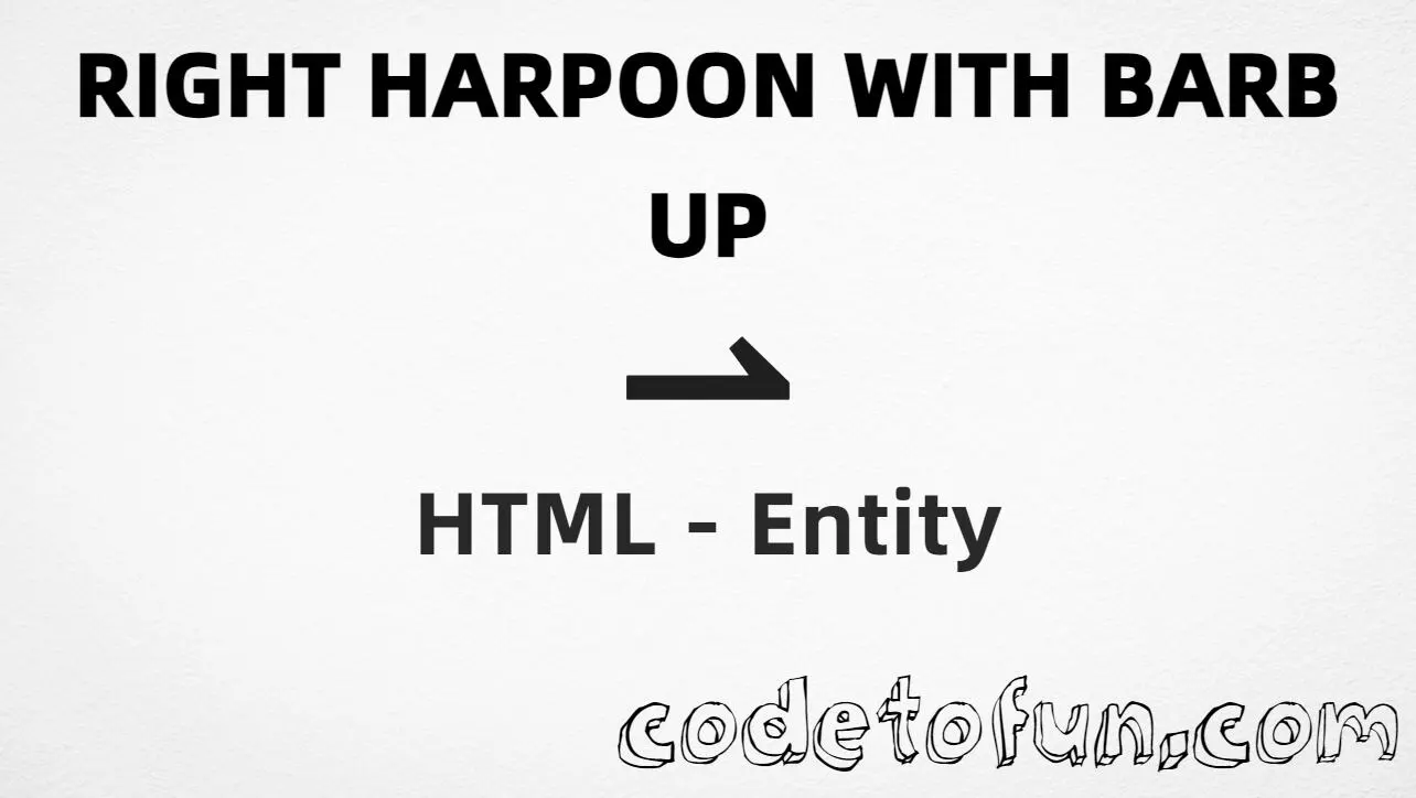 HTML entity for Right Harpoon Barb Up (U+21C0) — named &rharu;, hex, decimal, and CSS tutorial