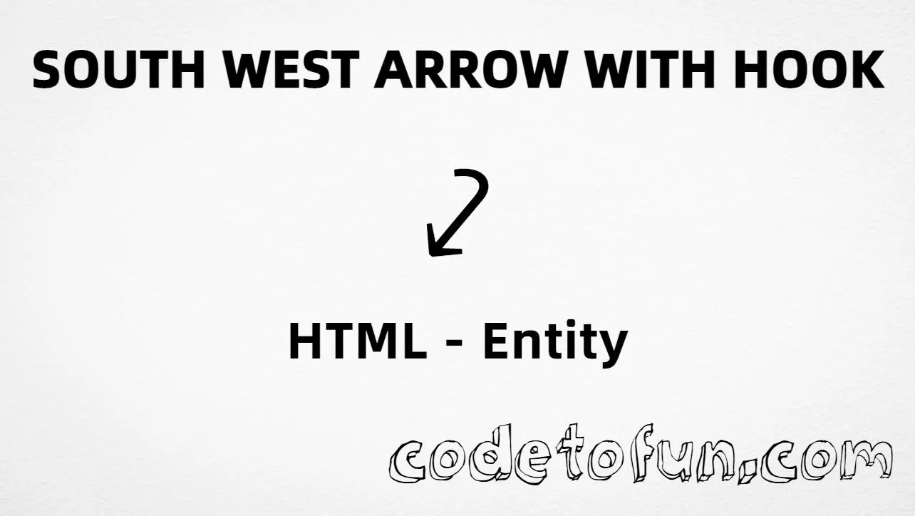 HTML entity for South West Arrow Hook (U+2926) — hex, decimal, named entity, and CSS tutorial