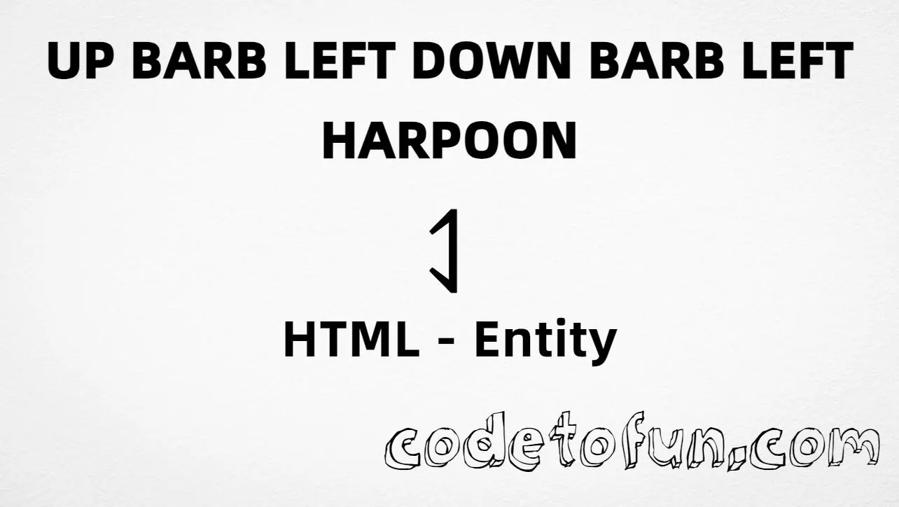 HTML entity for Up Barb Left Down Barb Left Harpoon (U+2951) — hex, decimal, and CSS tutorial