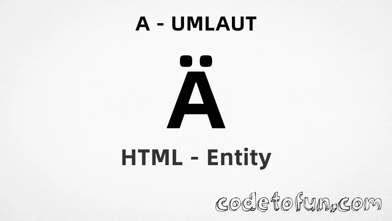HTML Entity for Uppercase A Umlaut tutorial illustration