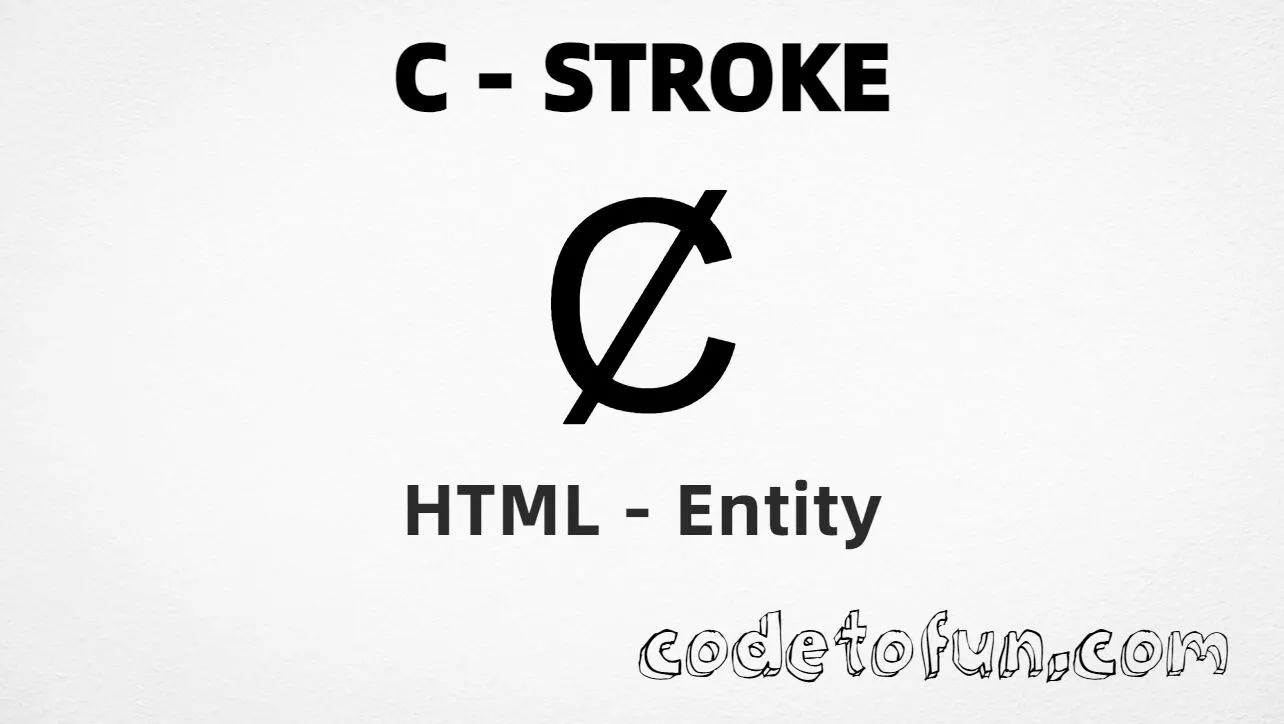 HTML Entity for Uppercase C Stroke tutorial illustration