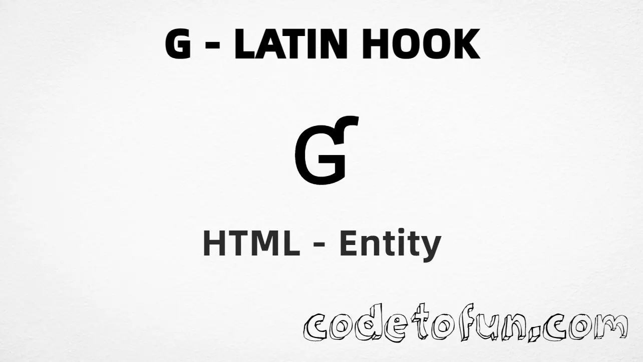 HTML Entity for Uppercase G Latin Hook tutorial illustration