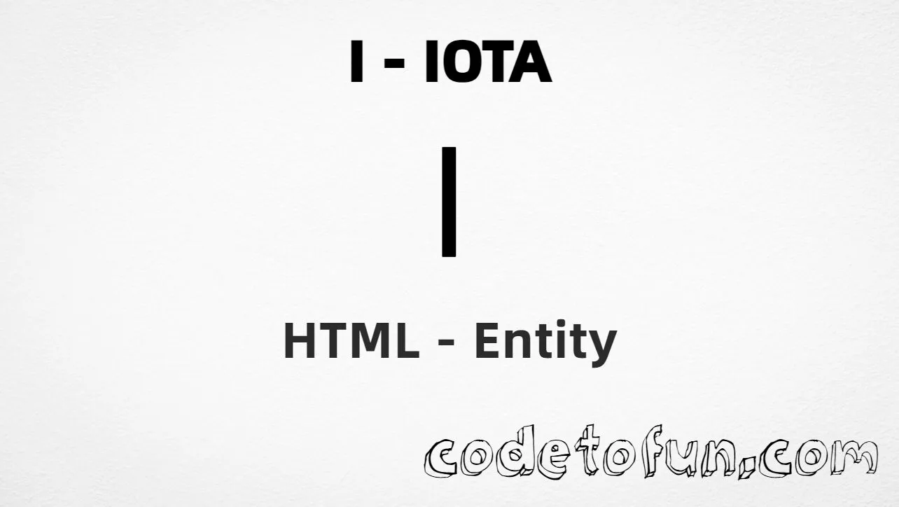 HTML Entity for Uppercase I Iota tutorial illustration