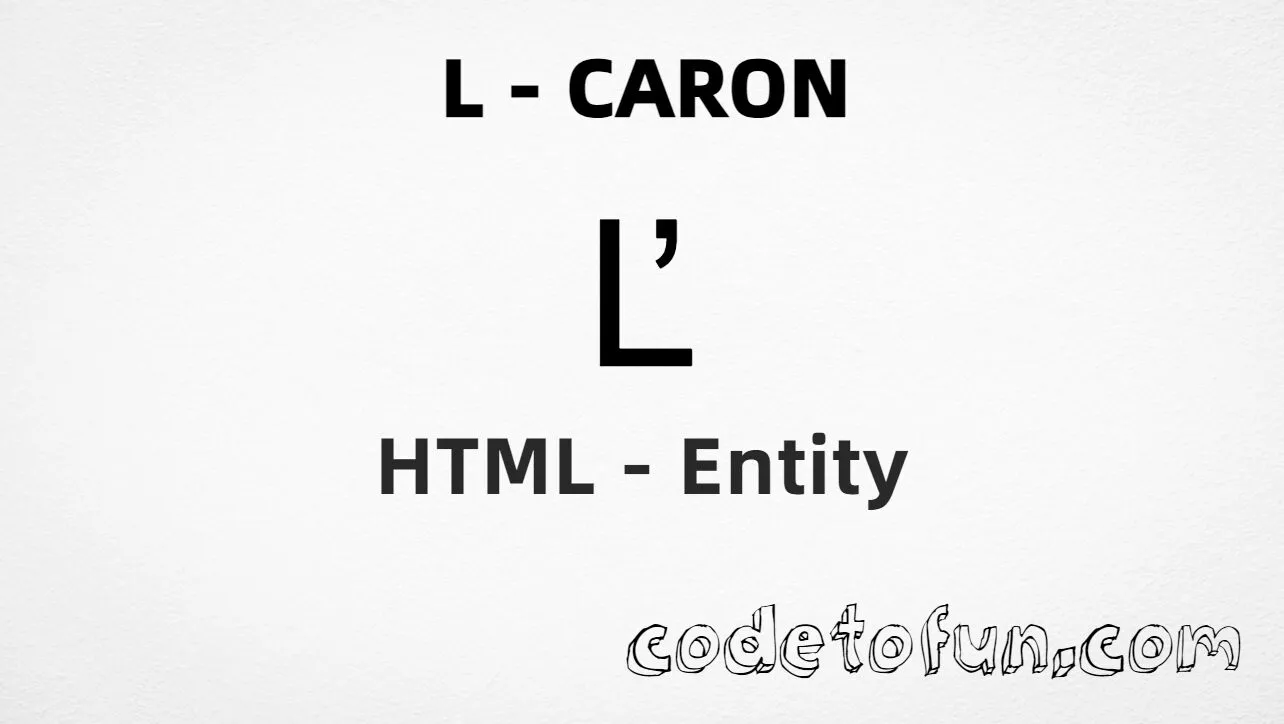 HTML Entity for Uppercase L Caron tutorial illustration